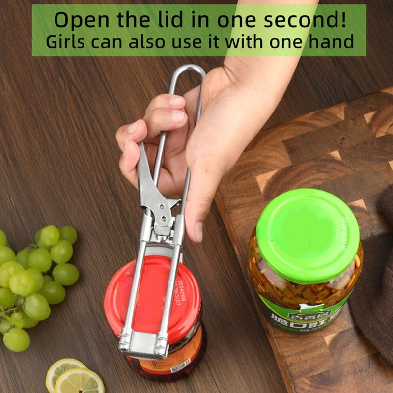 LYW Jar Openers,Adjustable Multifunctional Stainless Steel Can Opener,Stainless Steel Can Opener Bottle Jar Lid Gripper Household Kitchen Tool, Manual Jar Bottle Opener Kitchen Accessories (1 Pcs) - Image 4